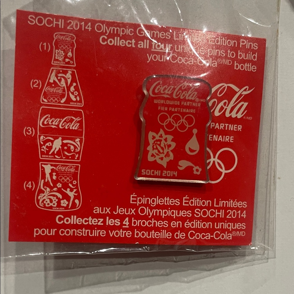 Coca-Cola Sochi 2014 Limited Edition Red Olympic Collectible Pin